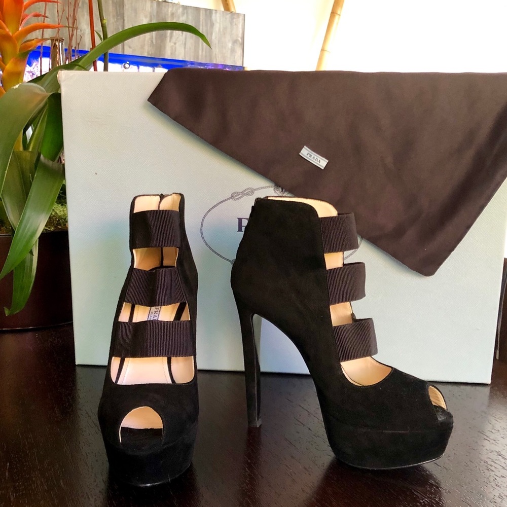 Prada Black Calzature Donna Platform Bootie